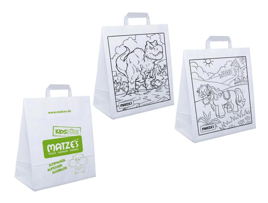 Weiße Papiertüten für Pizzerien und Pizza-Lieferservices