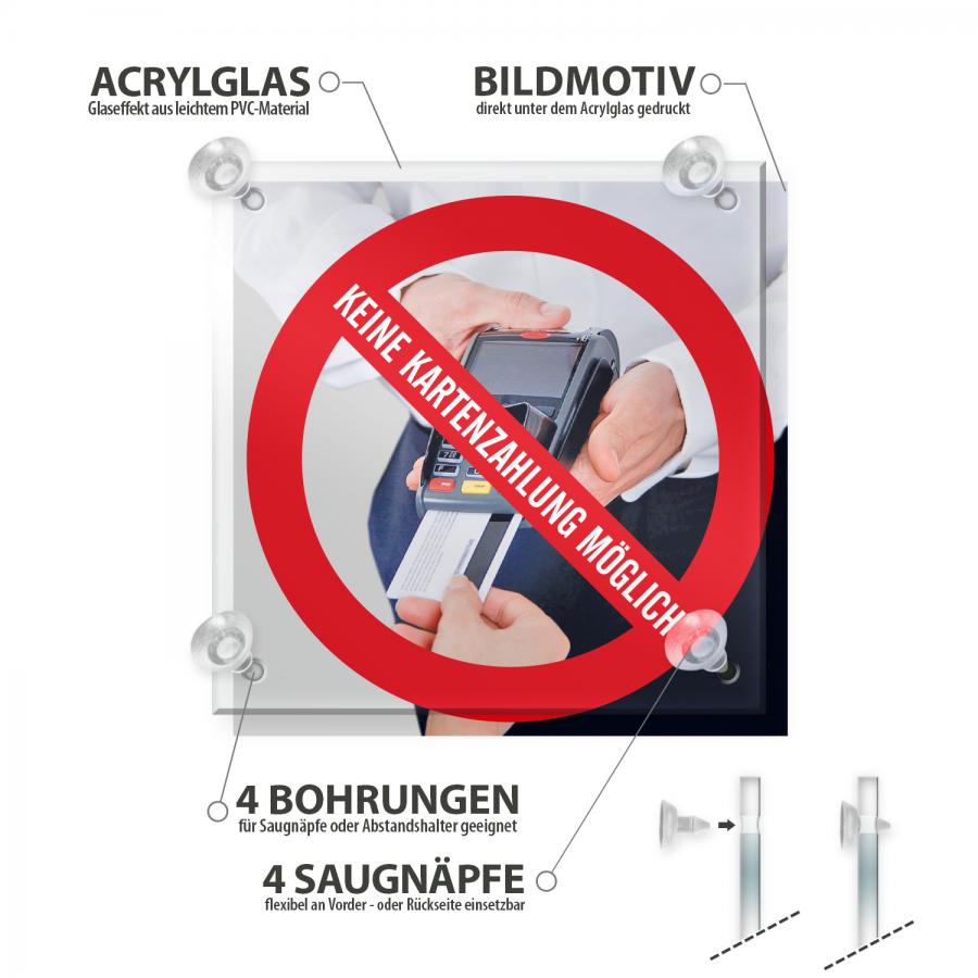 Produktdetails Schild: Keine Kartenzahlung möglich