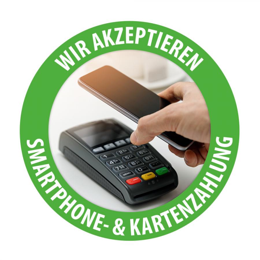 Aufkleber kontaktlos mit Smartphone NFC oder Karte bezahlen