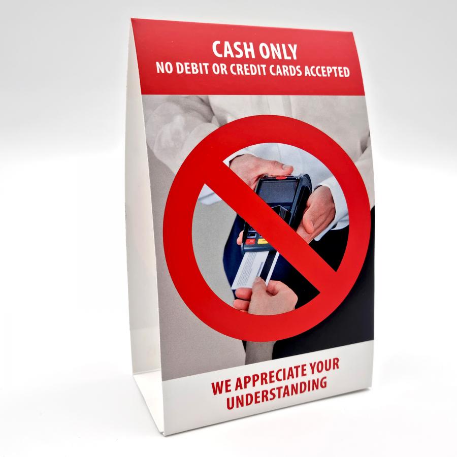 Cash Only als Aufsteller