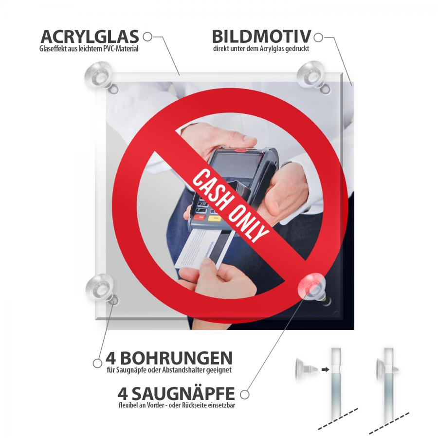 Schild: CASH ONLY  Produktdetails