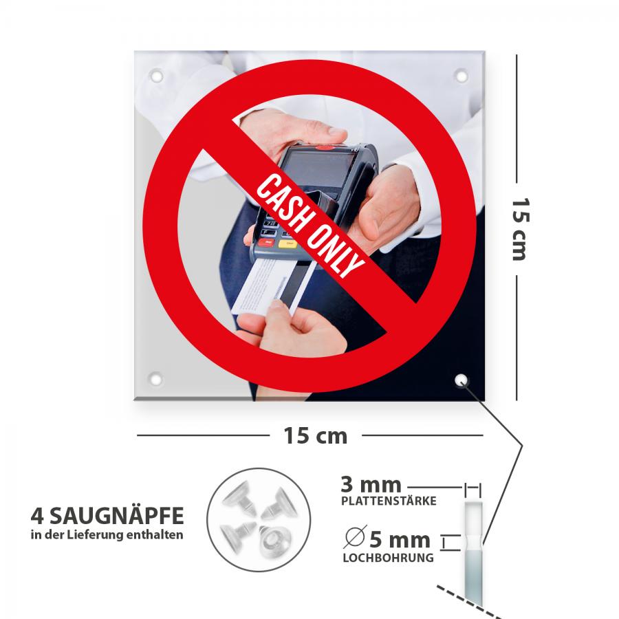 Schild: CASH ONLY  Produktdetails