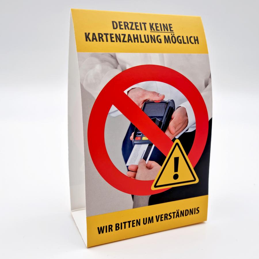 Schild: Derzeit keine Kartenzahlung 