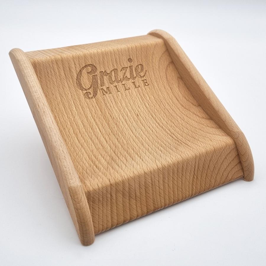 Vassoio per il pagamento contante in legno con incisione laser, Grazie mille, Rendiresto, ecologico