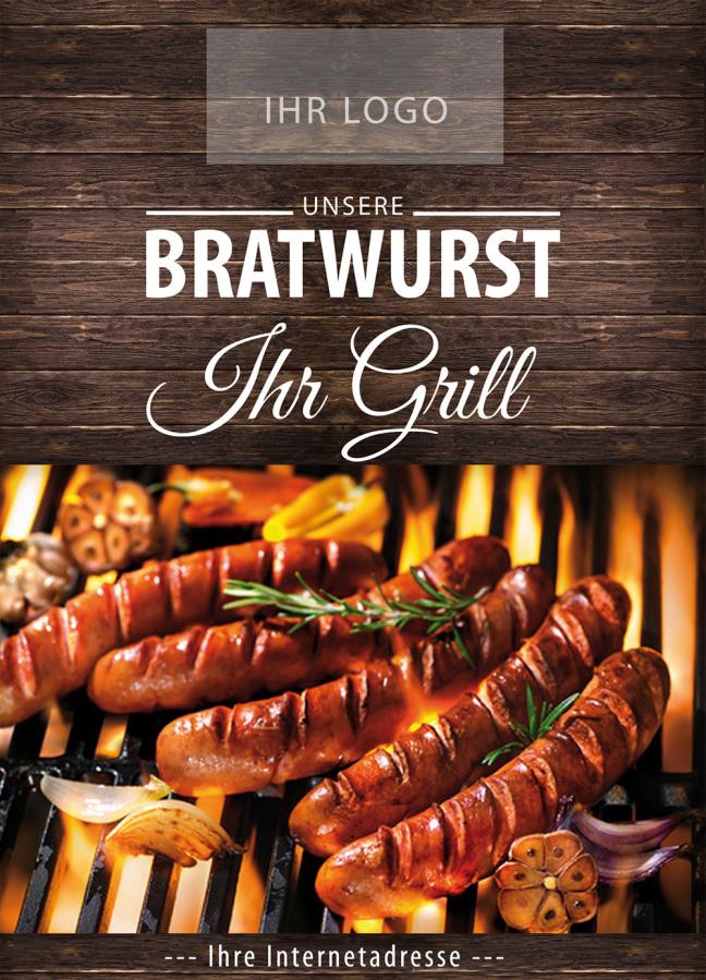 Werbeplakat: Grill-Bratwürste