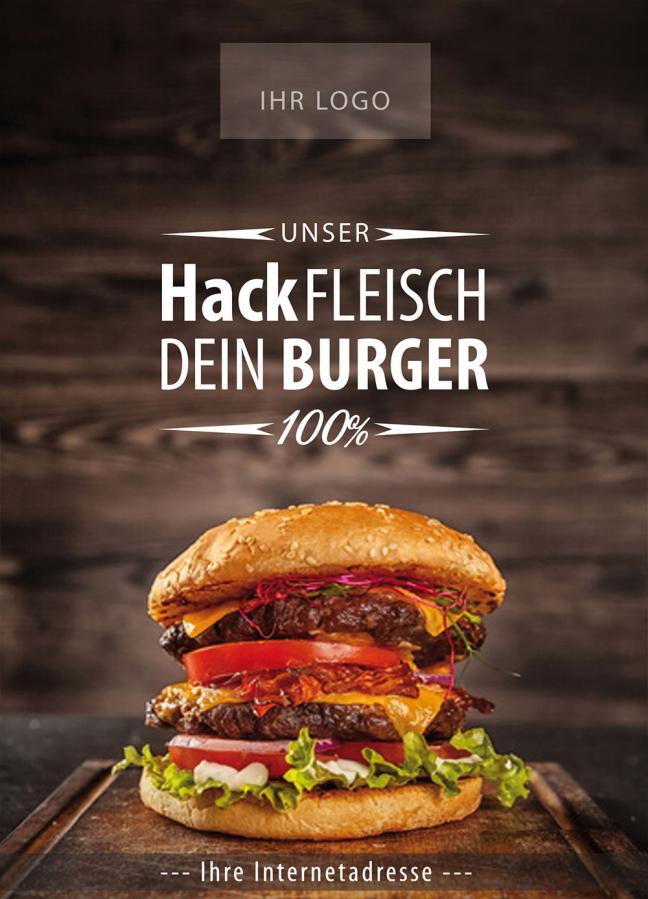 Werbeplakat: Rinderhackfleisch / Schweinehackfleisch