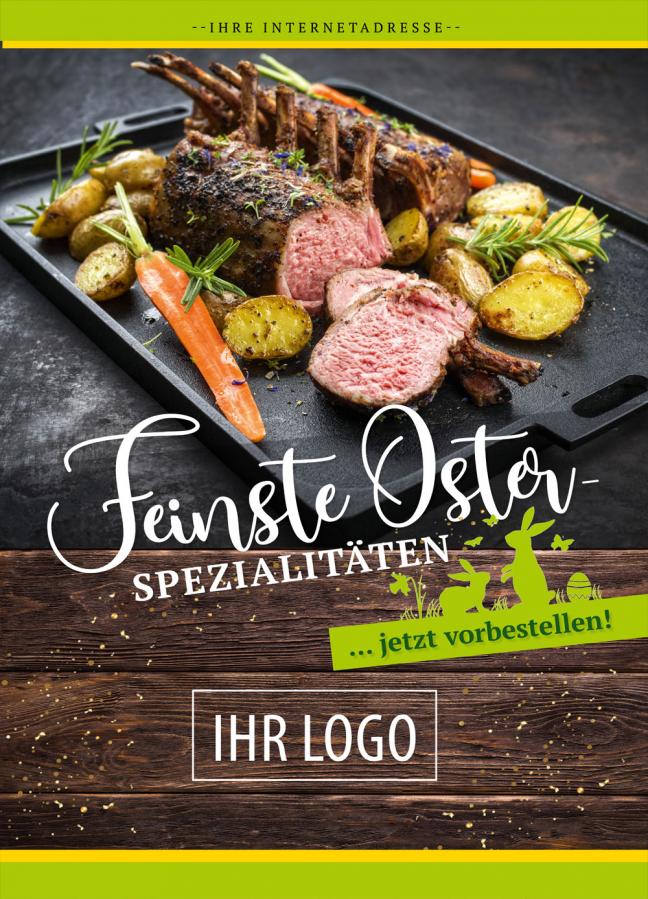 Werbeplakat: Lamm/ Lammkarree, Osterwerbung