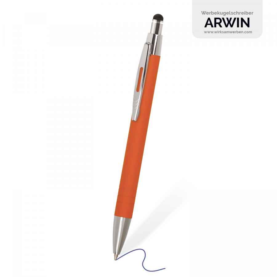 Touchpen-Kugelschreiber in lebhaftem Orange - eine warme Wahl für kreative Agenturen oder Events